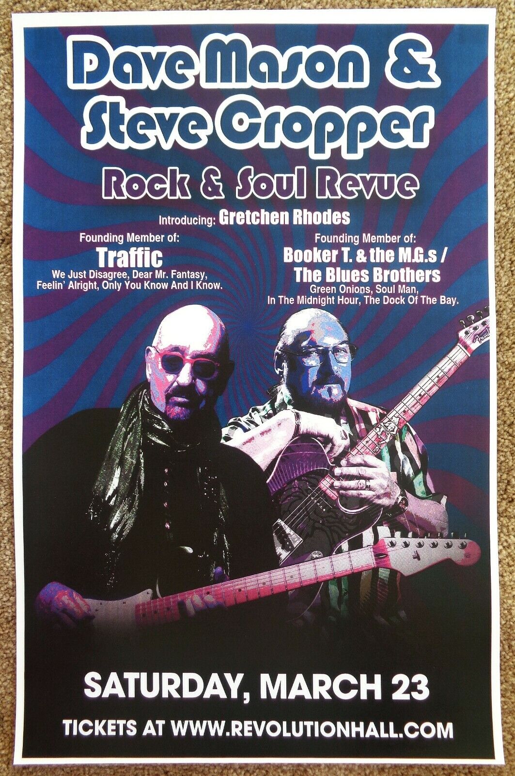 DAVE MASON & STEVE CROPPER 2019 Gig POSTER Portland Oregon Concert