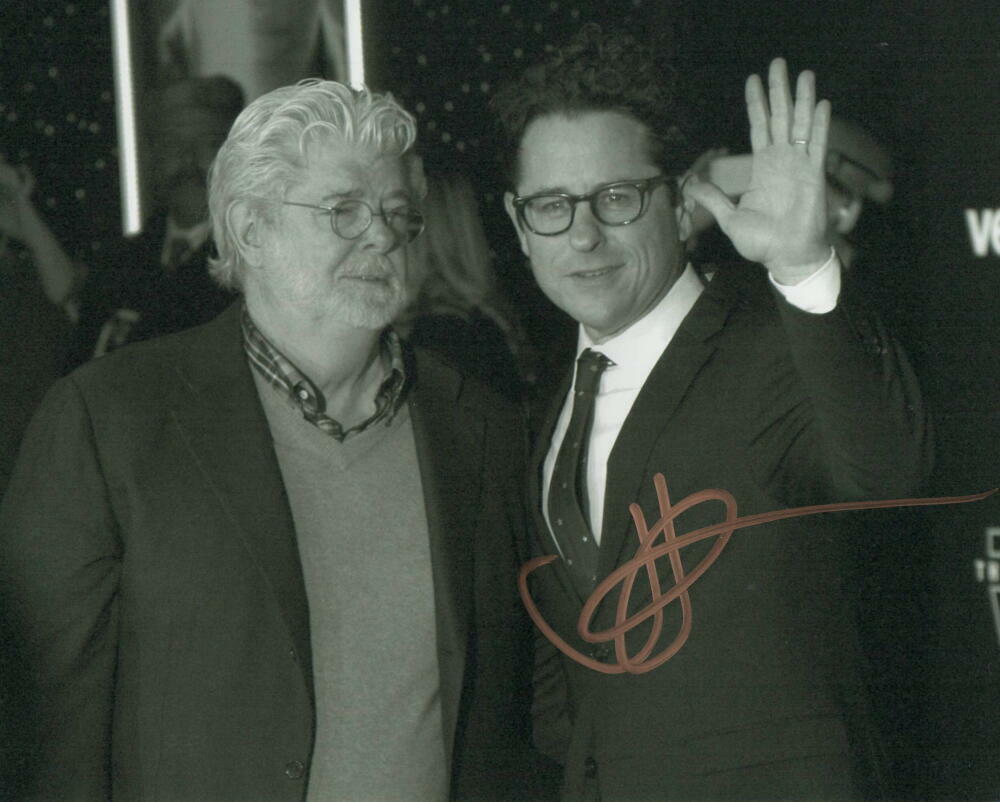 JJ ABRAMS SIGNED AUTOGRAPH 8X10 Photo Poster painting - ALIAS & LOST CREATOR w/ GEORGE LUCAS