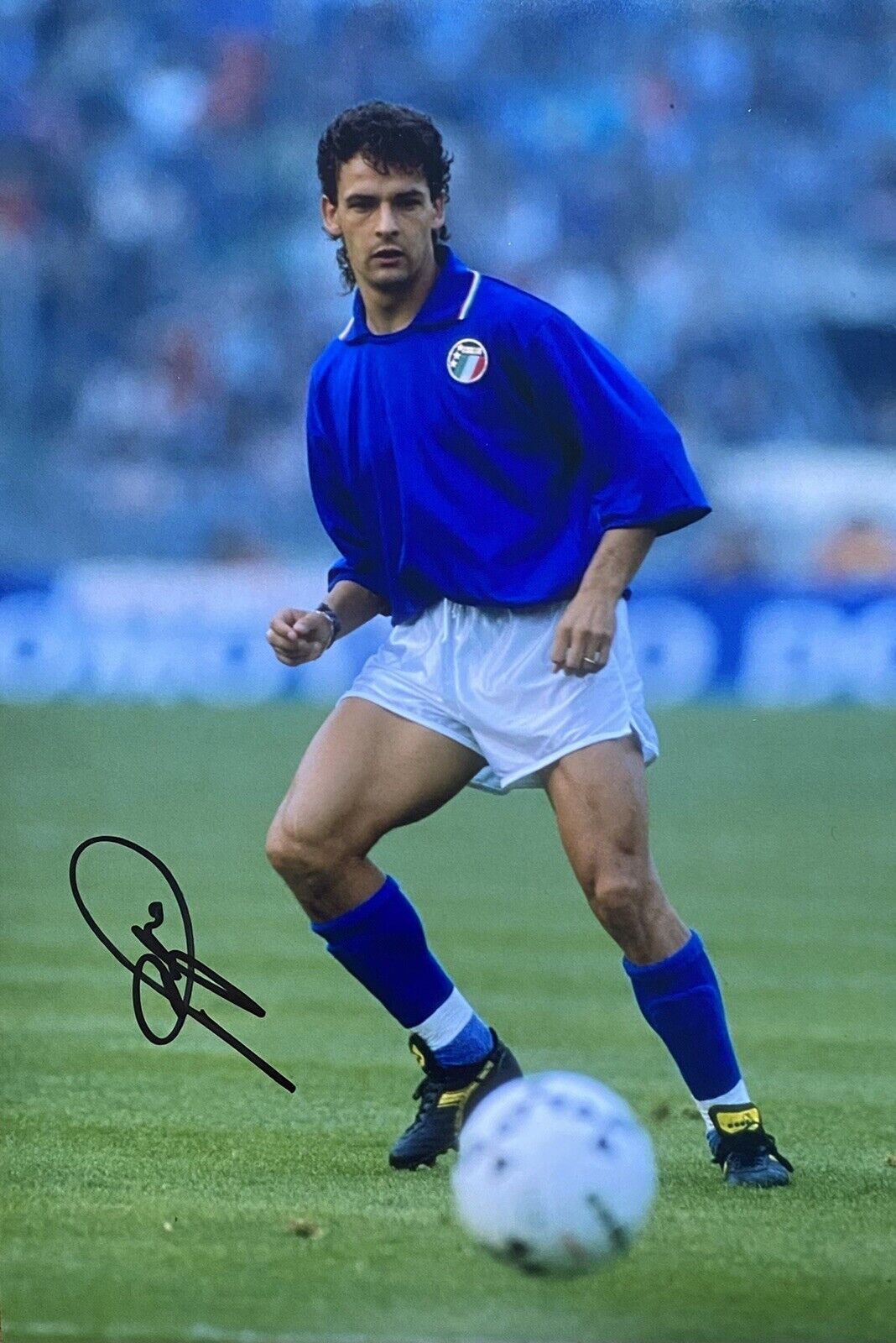 Roberto Baggio Genuine Hand Signed Italy 12x8 Photo Poster painting, See Proof, 2