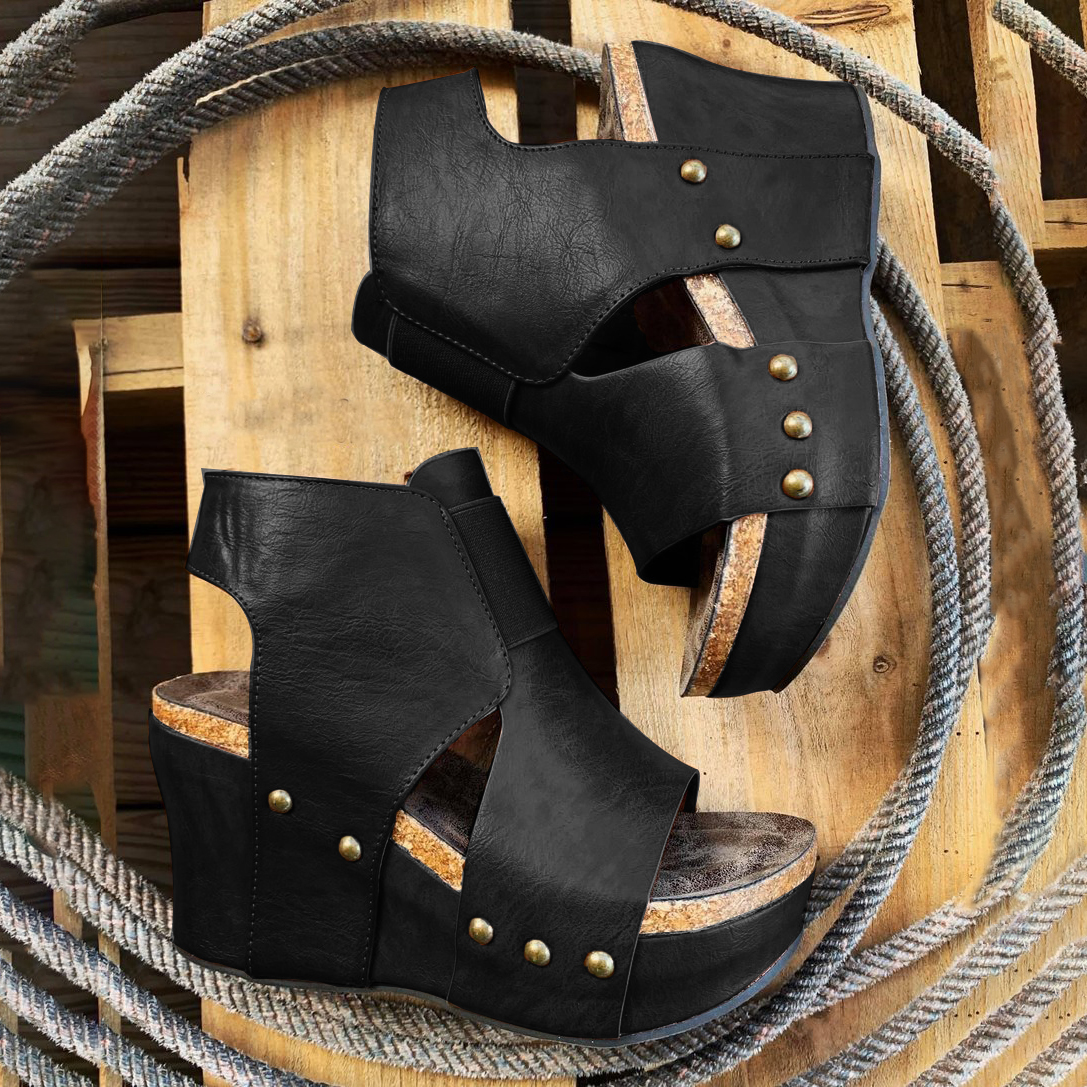 western leather sandals