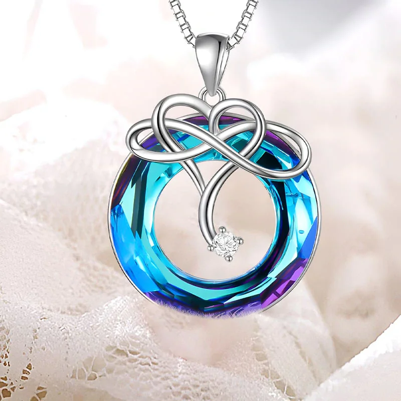 For Love - S925 Till Death do Us Apart Crystal Infinity Necklace