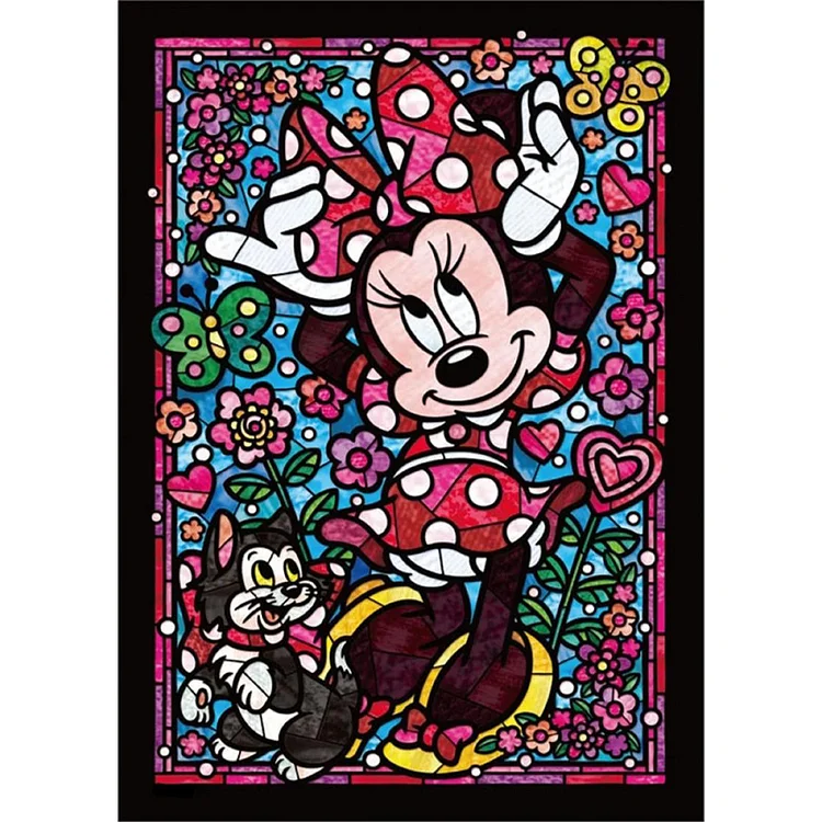 Glass Art - Disney Disney Mickey Mouse Wonderful House Minnie Mouse  11CT Stamped Cross Stitch 40*56CM