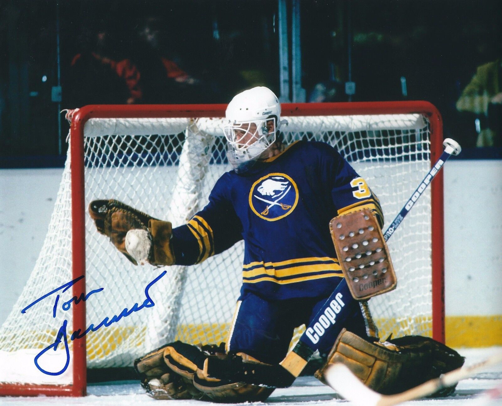 Signed 8x10 TOM BARRASSO Buffalo Sabres Autographed Photo Poster painting - COA