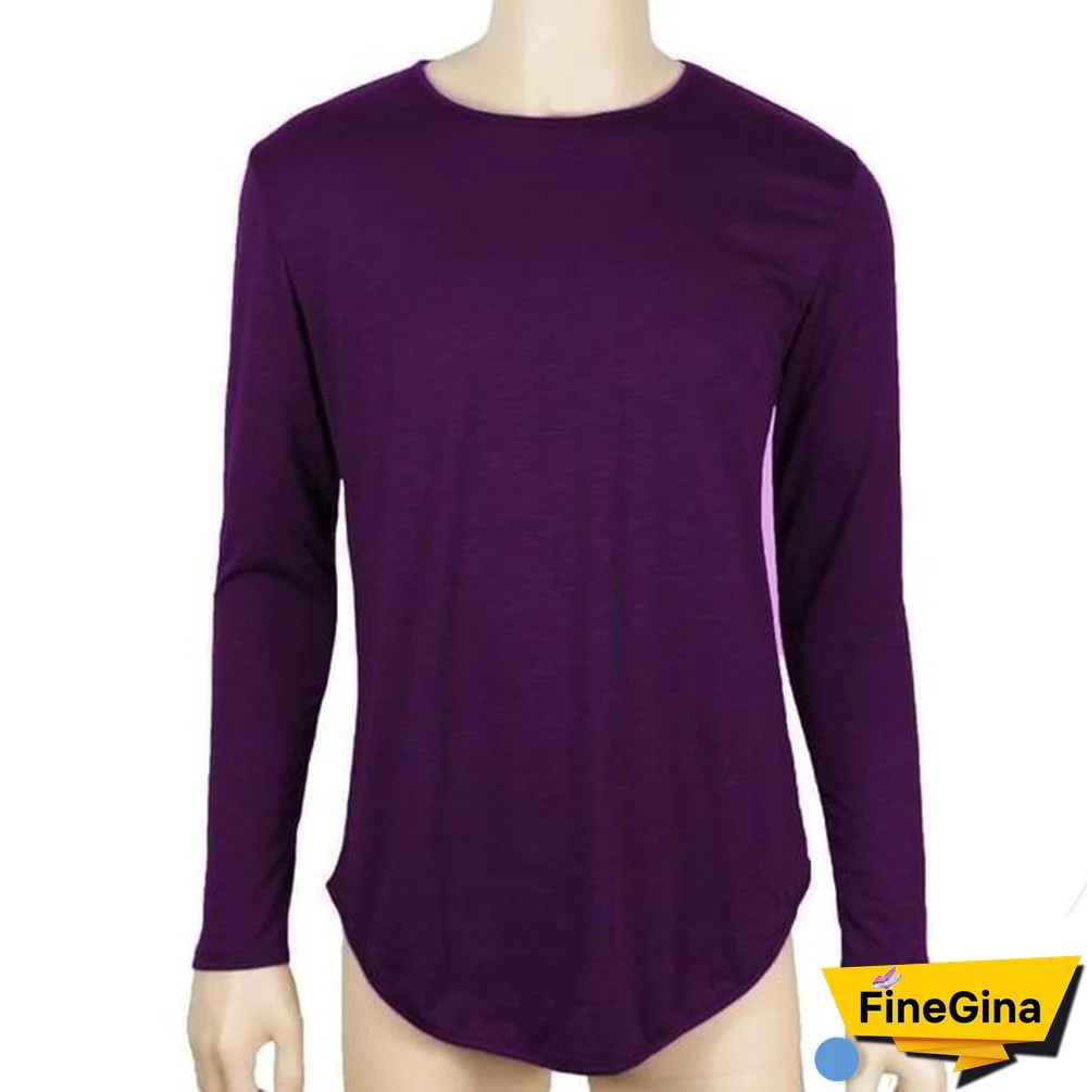 Plus Size Fashion Casual Slim Elastic Soft Solid Long Sleeve Men T Shirts Male Fit Tops Tee