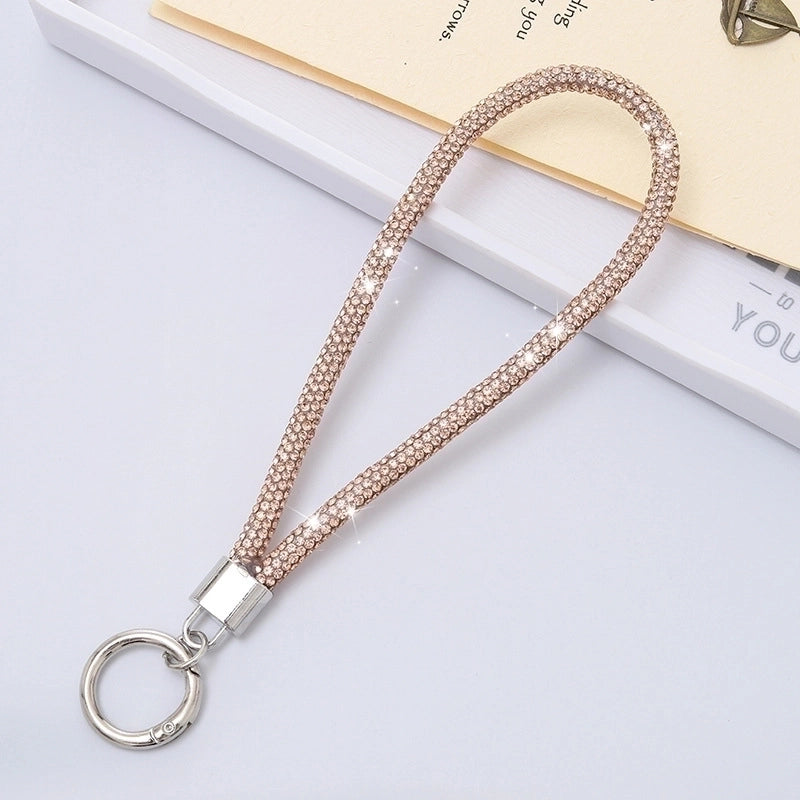 Casual Elegant Minimalist Solid Color Rhinestone Rope Bag Pendant Keychain