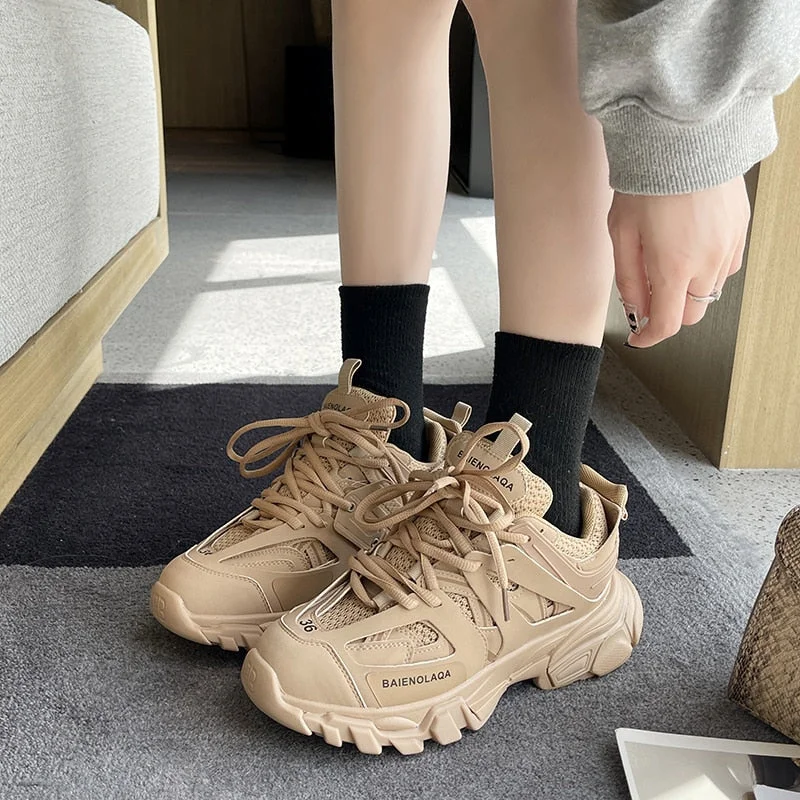 Winter Chunky Sneakers Women 2021 Trendy Designer Women's Dad Shoes Pink Sport Casual Shoes Fashion Women's Sneakers