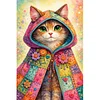 Diamond Painting -DIY Round Drill Cat with a Hat(40x60cm)