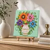 DIY Pre-Framed Flower Vase Button Art Canvas Kit