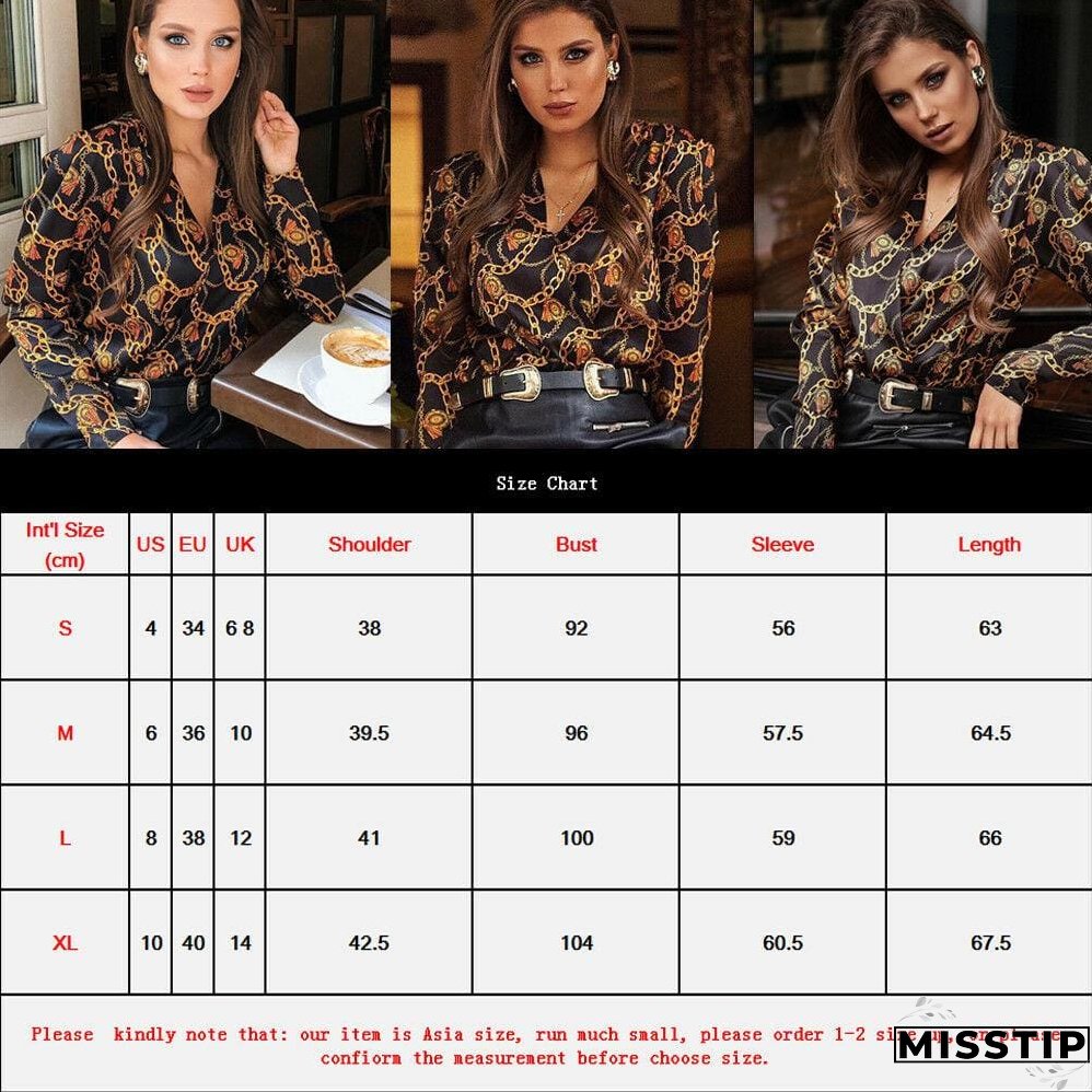 Elegant Women Boho Floral Print Top Casual Loose V-Neck Blouse Fashion OL Ladies Long Sleeve Beach Shirts