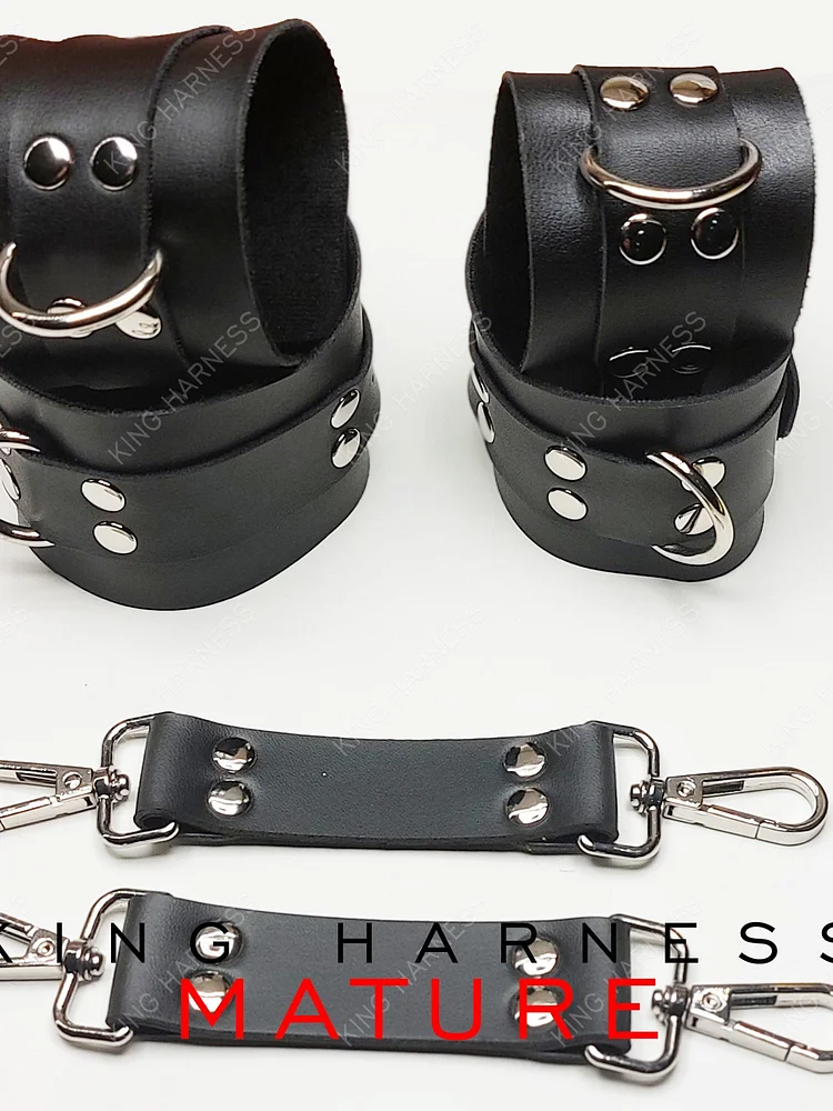 pornhint Pornhint Leather Ankle Cuffs, Handcuffs, Restraint Cuff, Leather Bracelet Couple Cosplay Gift Adult Toy, Harness Women Set, Gothic Accessories, leather harness women