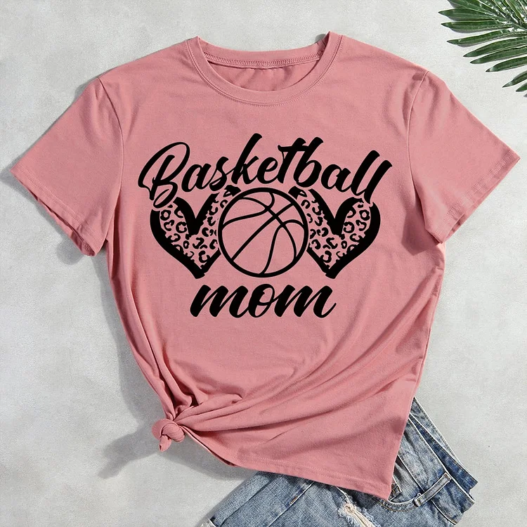 Basketball mom leopard heart  T-Shirt-011900