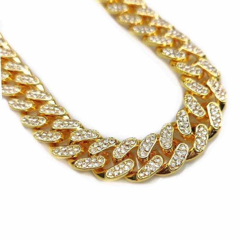 Hip-hop Punk Solid Color Alloy Plating Inlay Rhinestones Unisex Necklace