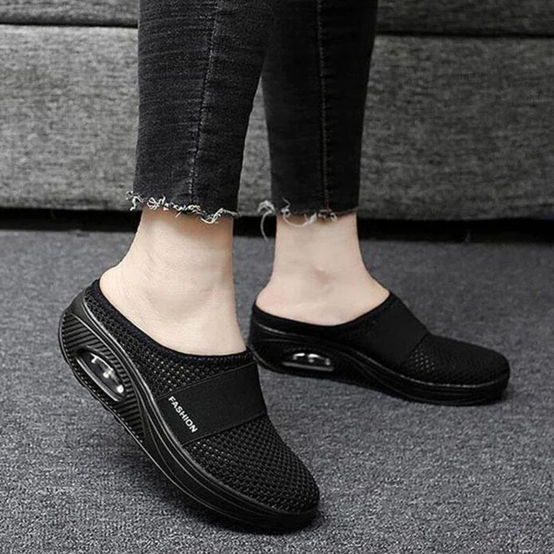 Women Mesh Lightweight Shoes Woman Slippers Wedge Shoes Female cushion Sandals Thick Bottem Sneakers Plus Size 43