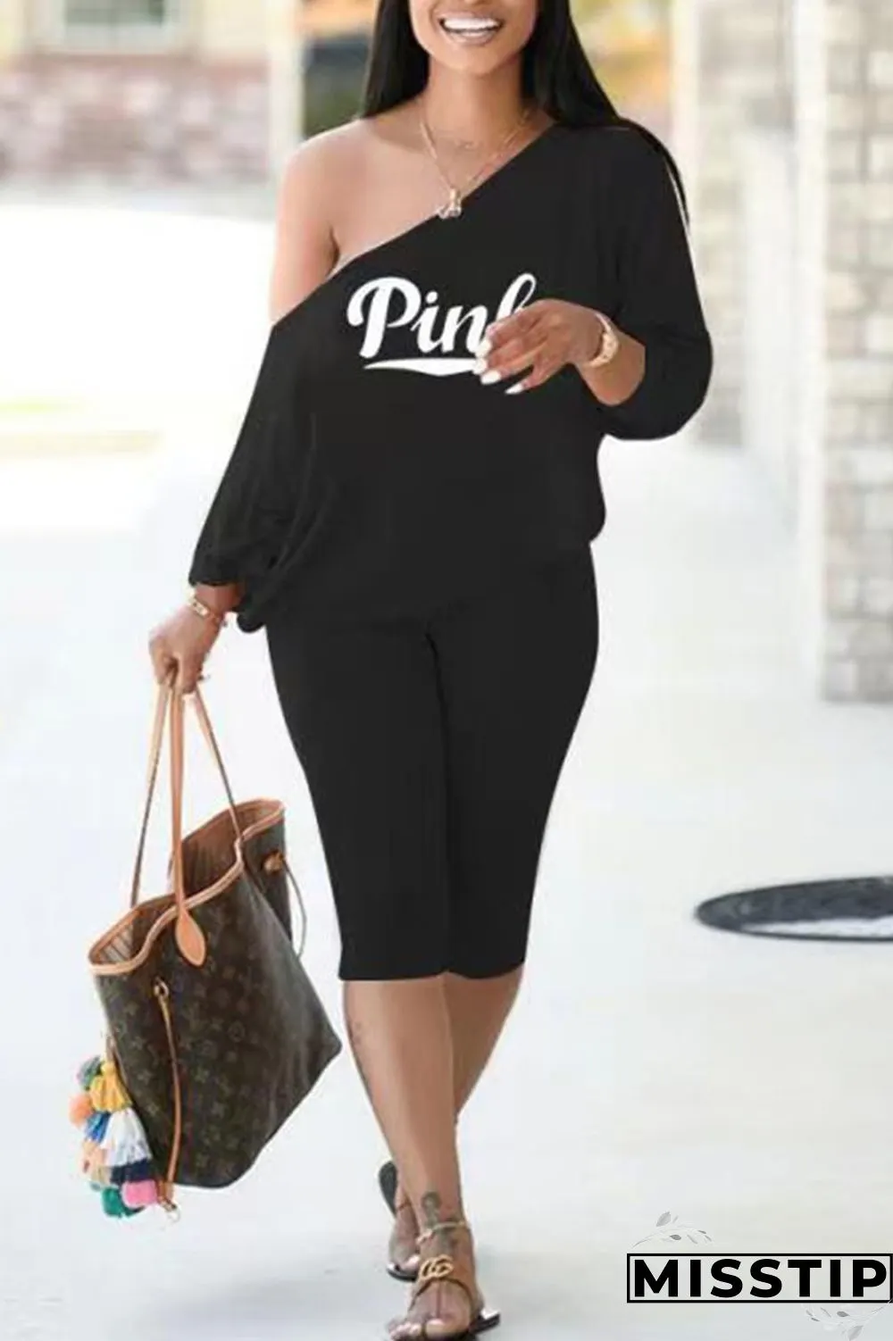 Burgundy Casual Print Patchwork Off the Shoulder Long Sleeve Two Pieces