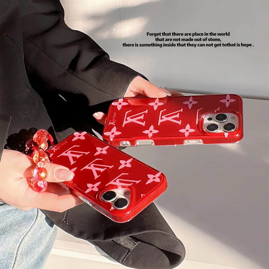 Red Louis Vuitton Monogram Elegant Bracelet Pendant Apple iPhone Cases