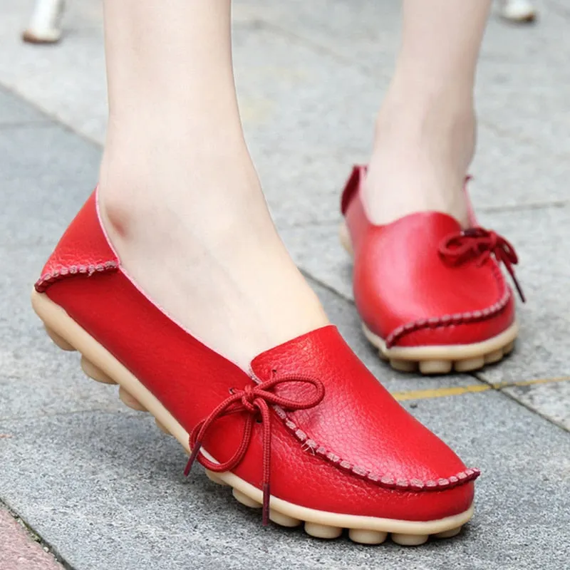 Woman Shoes Casual PU Leather Flat Shoes For Women Round Toe Non Slip Nurse Chef Shoes Women Flats Fashion Chaussure 2021