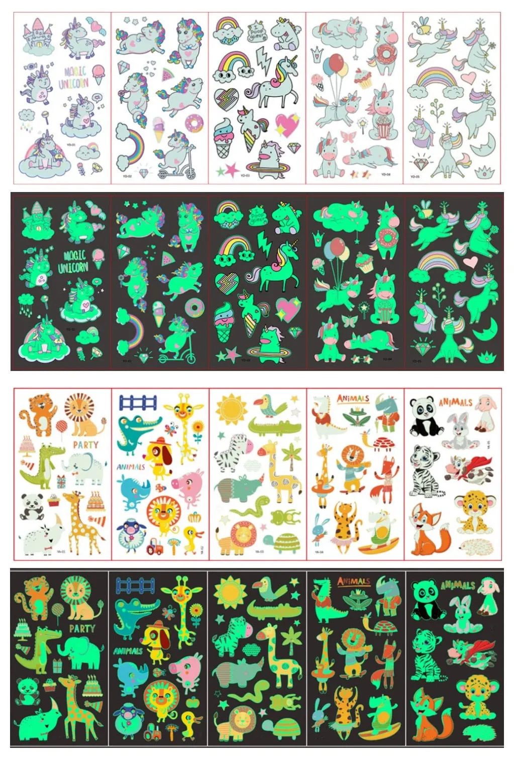 10-20pcs/set Colorful Halloween Skull Head Temporary Tattoo Sticker Child Adult Body Art Water Transfer Fake Tattoo for Face