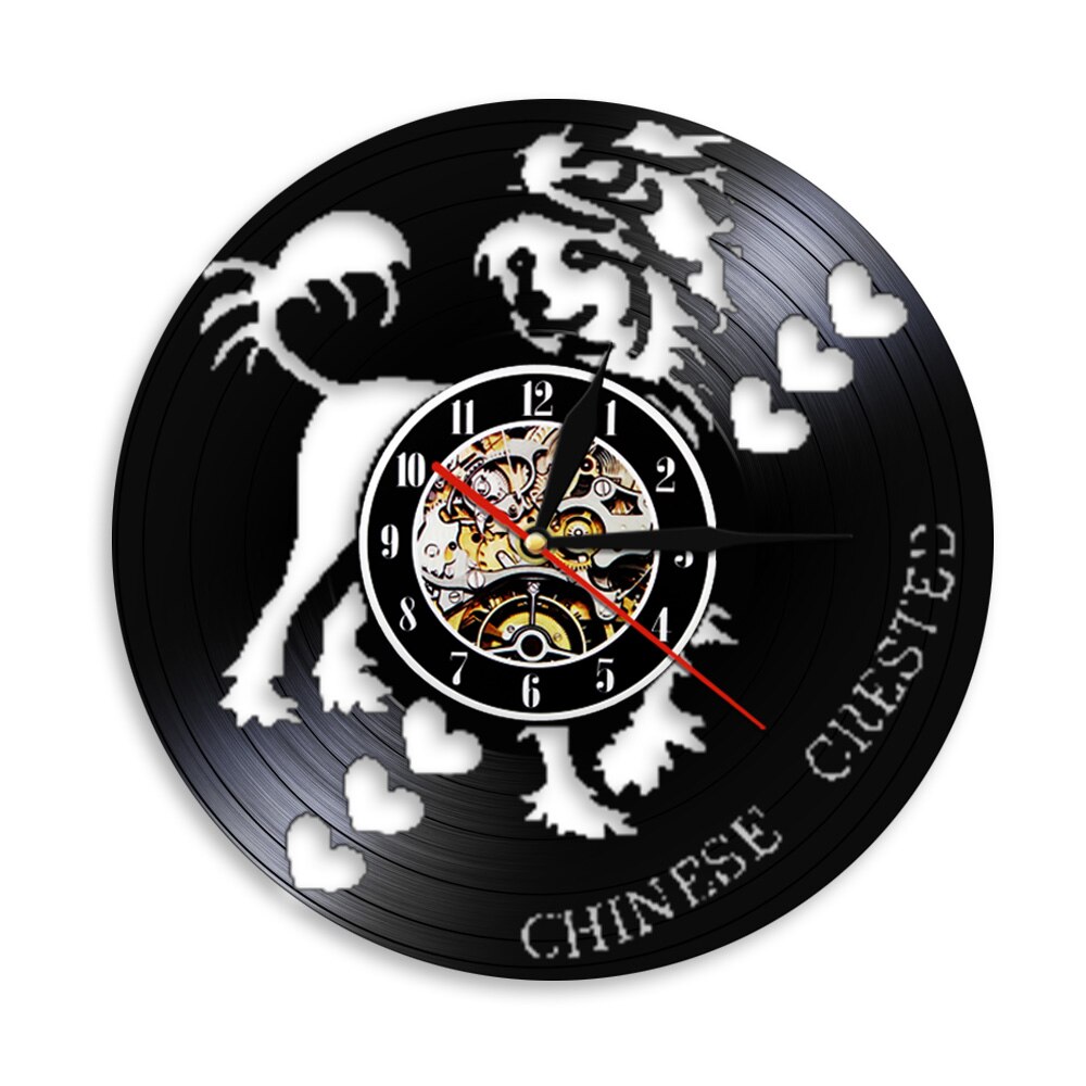 

Chinese Crested Dog Laser Cut Reco - Vinyl Record Wall Clock - Without LED, 501 Original