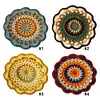Crochet Colorful Mandala Coaster Handmade DIY Material Package with Crochet Hook