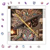 Peacock Beaded Black Lady Special Shaped 5D DIY Partial Drill Diamond Art Kit 30x30cm Diamonds Dots Gem Art Kits for Adults Home Decor
