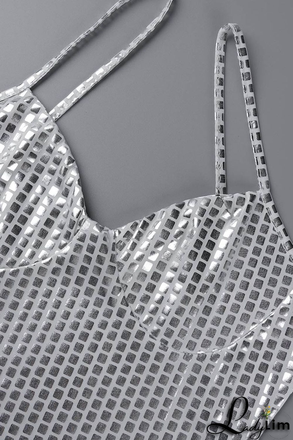 Khaki Sexy Backless Spaghetti Strap Sleeveless Club Dress For Vegas