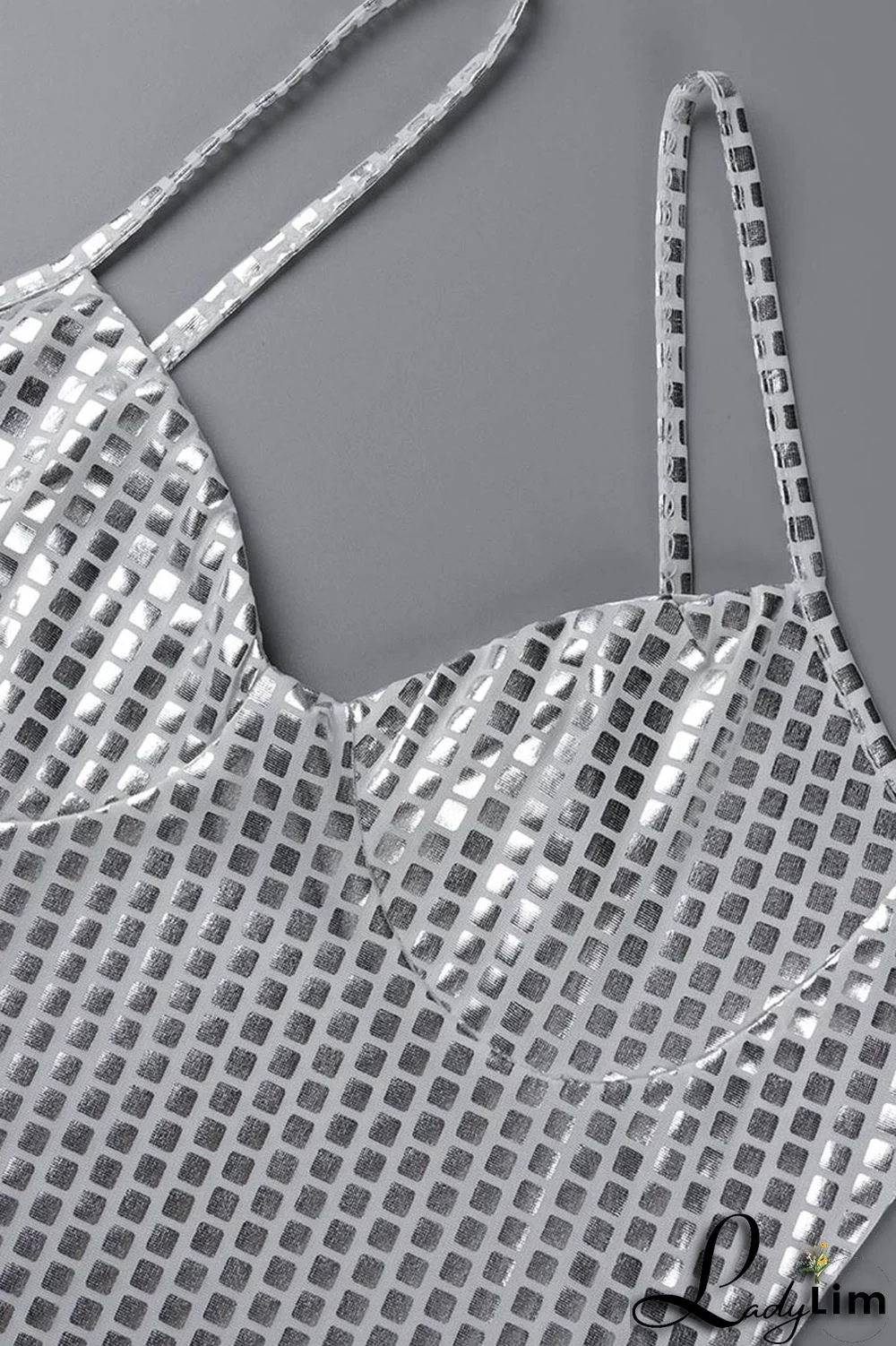 Khaki Sexy Backless Spaghetti Strap Sleeveless Club Dress For Vegas