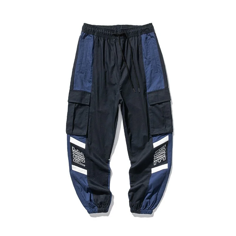 Track Pants High Quality Multi Pocket Splicing Men's Trousers Red Black Blue Locomotive Trend Four Seasons Fashion Rushed