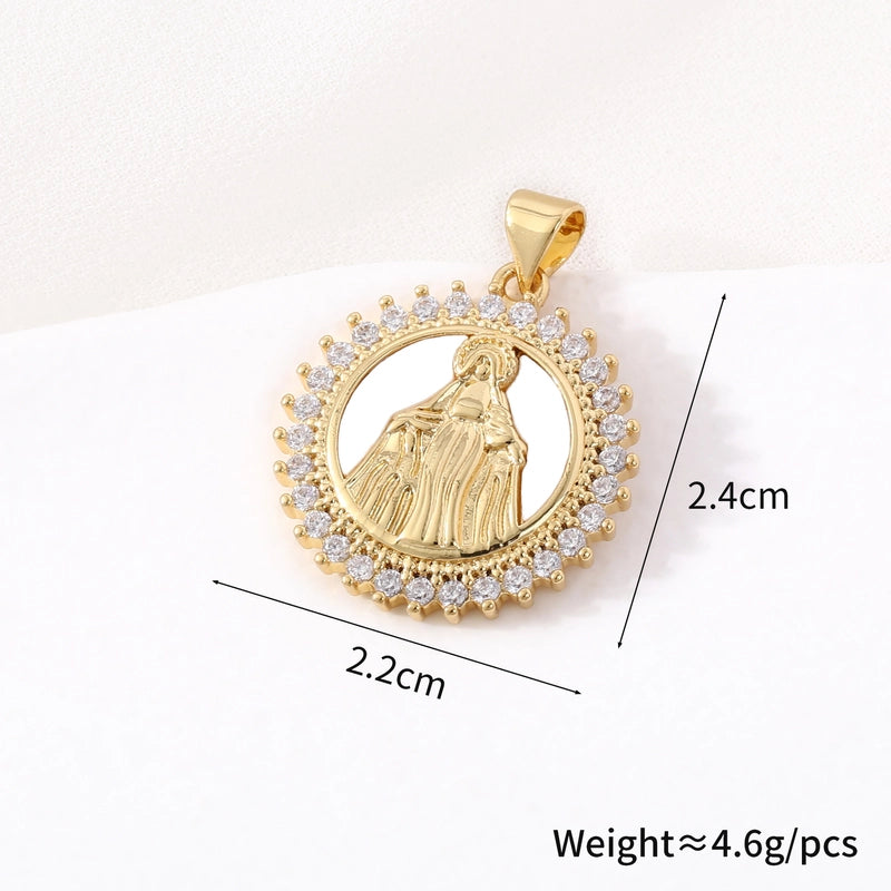 1 Piece 18*25mm 21 * 24mm 23*26mm Copper Geometric Virgin Mary Pendant Jewelry Accessories