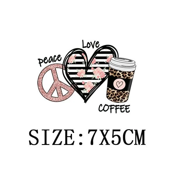 Peace Love Teach Thermal Sticker On T-shirt DIY Washable Patch On Clothes Funny Design Iron On Transfer For Hoodies Bag Applique