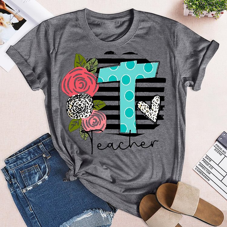 ANB - Back To School Flower And Typography Book Lovers Tee-05143