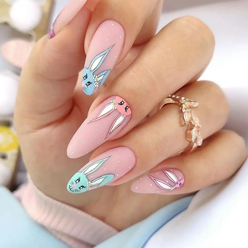 Churchf Churchf Nail Piece Easter Rabbit Nail Color Long Ballet Chicken Egg Relief Nail Piece