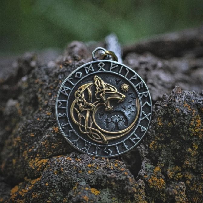 FENRIR WOLF RUNIC NECKLACE