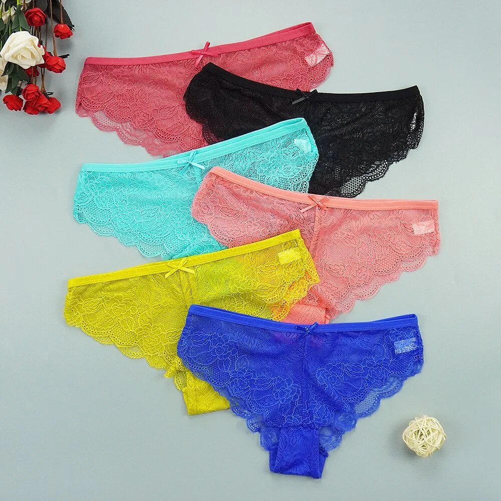 Billionm Lace Thongs Panties Sexy Women Underpants Hollow Tangas Transparent Erotic Lingerie Underwear Intimate Bow Panty