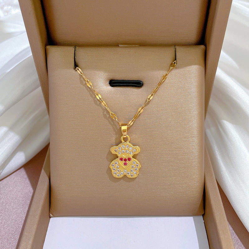 Moon Geometric Stainless Steel Electroplating Necklaces