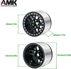 AMK 4Pcs 64.5 * 45mm Aluminum Alloy 12mm Hex Hub 2.2 Beadlock Wheels Rims for 1/10 RC Crawler Axial RBX10 AXI03005 Upgrade Parts