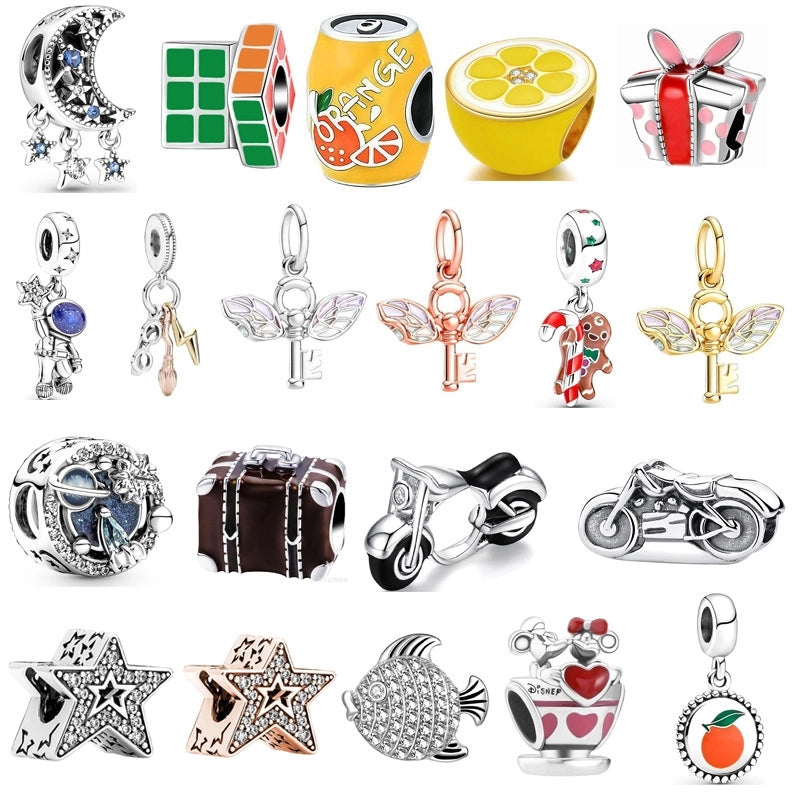 20 Pieces Zinc Alloy Star Moon Fish Pendant Beads Jewelry Accessories