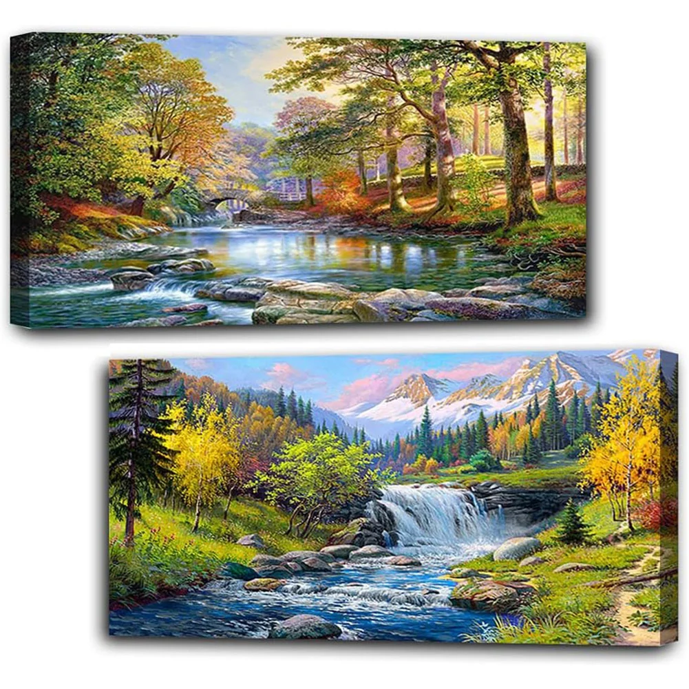 2pcs Diamond Painting - Full Round Drill - Landscape(Canvas|70*40cm)