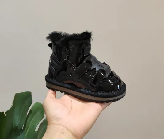 0-3 Years Winter Children Snow Boots Cute Buckle Baby Thick Warm Shoes Non-slip Fashion Toddler Girls Boys Cotton Boots