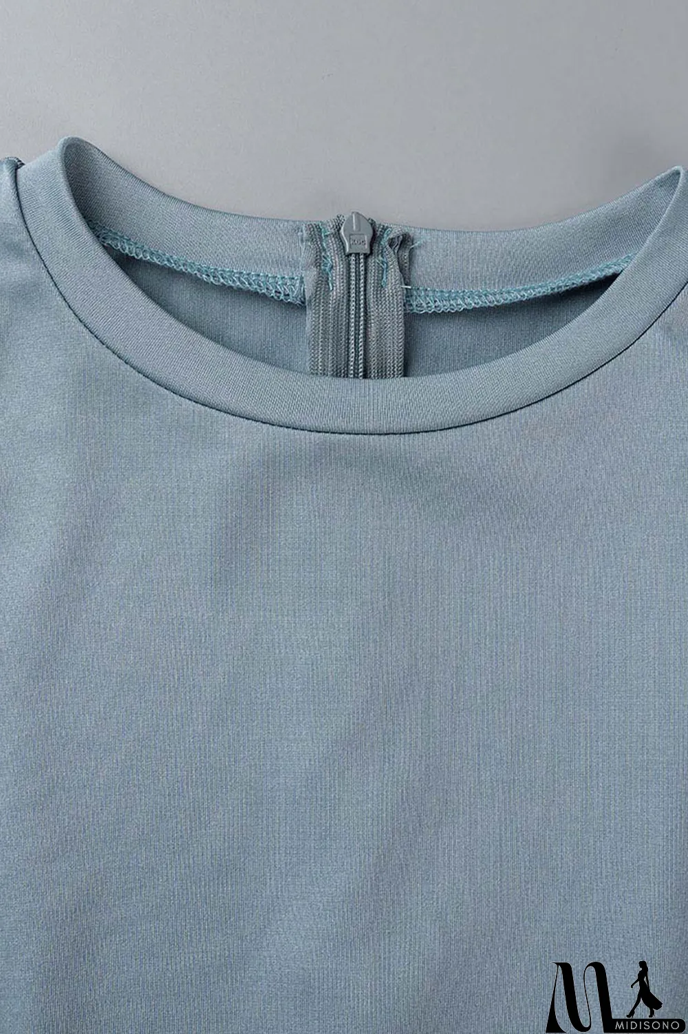 MidiSono - Black Casual Solid Patchwork O Neck Short Sleeve Two Pieces