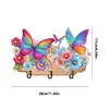 Wooden Special Shaped Rainbow Butterflies Flowers Diamond Art Craft Wall Hooks