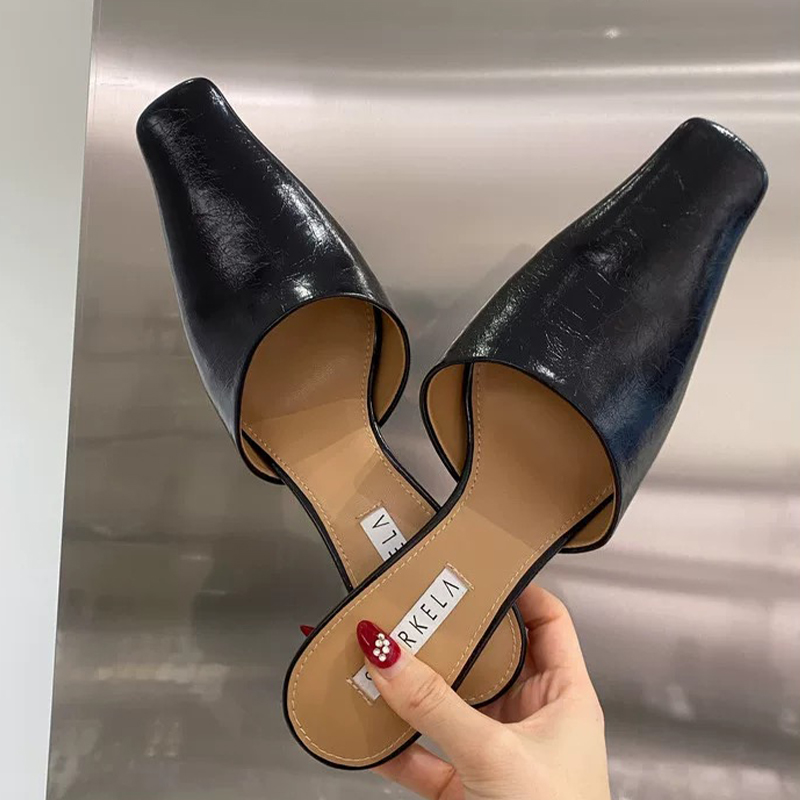 Women High Heels Slippers Designer Mules Shoes Woman's Heeled Sandals Summer 2025 Trend Fashion Slingback Sandalias De Mujer