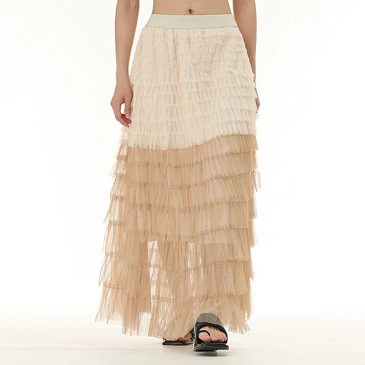 Women's Cake Mesh Skirt Wedding Party Girl's Sheer Mesh Tutu Skirt