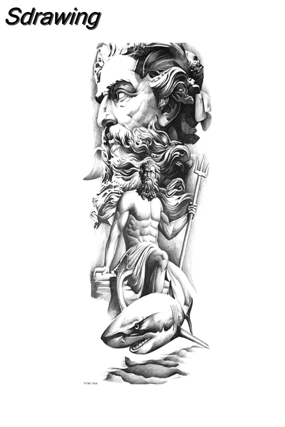 Sdrawing Tattoo Dragon For Men Waterproof Sleeves Angel Tiger Snake Animal Stickers Waterproof Temporary Tattoos Skeleton Hand 521-1