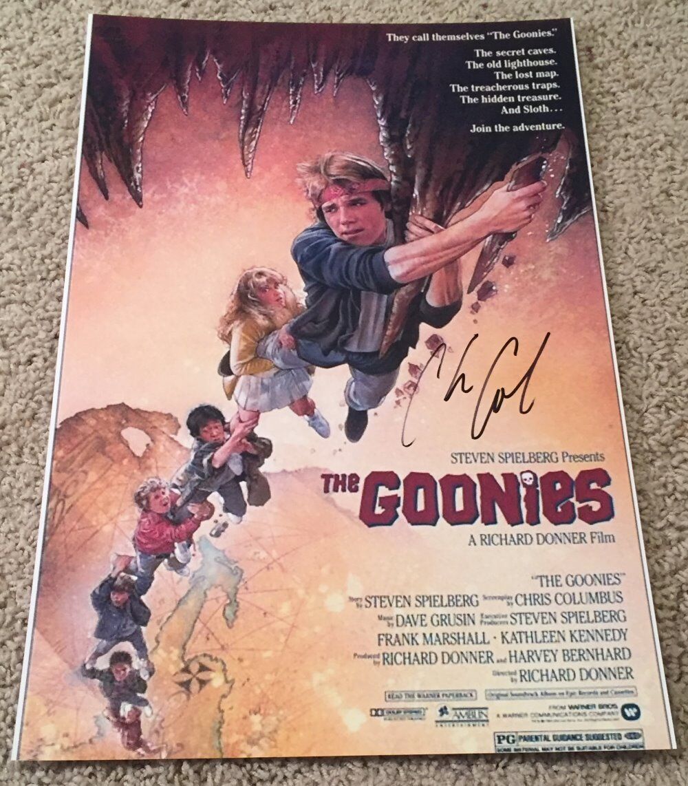 CHRIS COLUMBUS SIGNED AUTOGRAPH THE GOONIES 12x18 Photo Poster painting POSTER w/EXACT PROOF