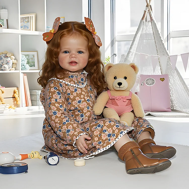 Babeside Quiet Reborn Baby Emilia 20''  Toddler Freckled Girl Building Lovely Memories