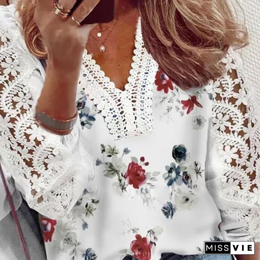 Summer Flower Meadow Eyelet Blouse