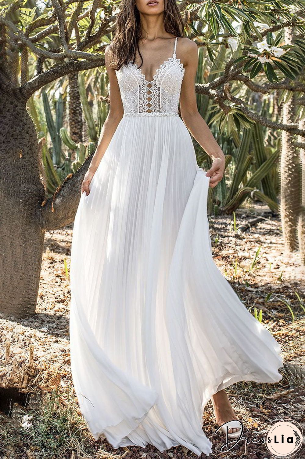 Fashion Sweet Solid Backless V Neck Irregular Dresses