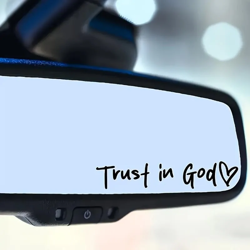 2pcs Trust in God Car Rearview Mirror Sticker. Car Rearview Mirror Decal. Inspirational Vinyl Sticker. Ideal Christian Gift