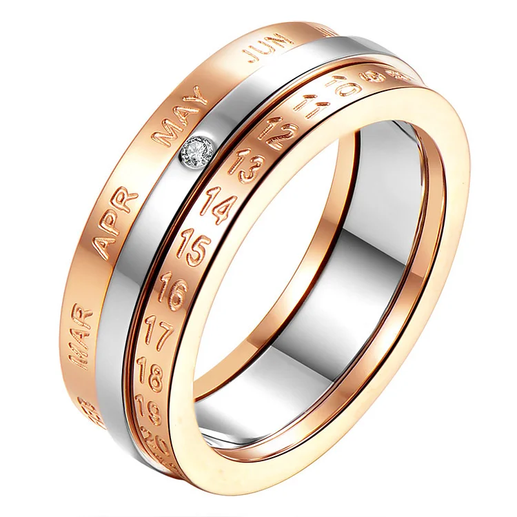 Triple Engraved Number Rotating Ring