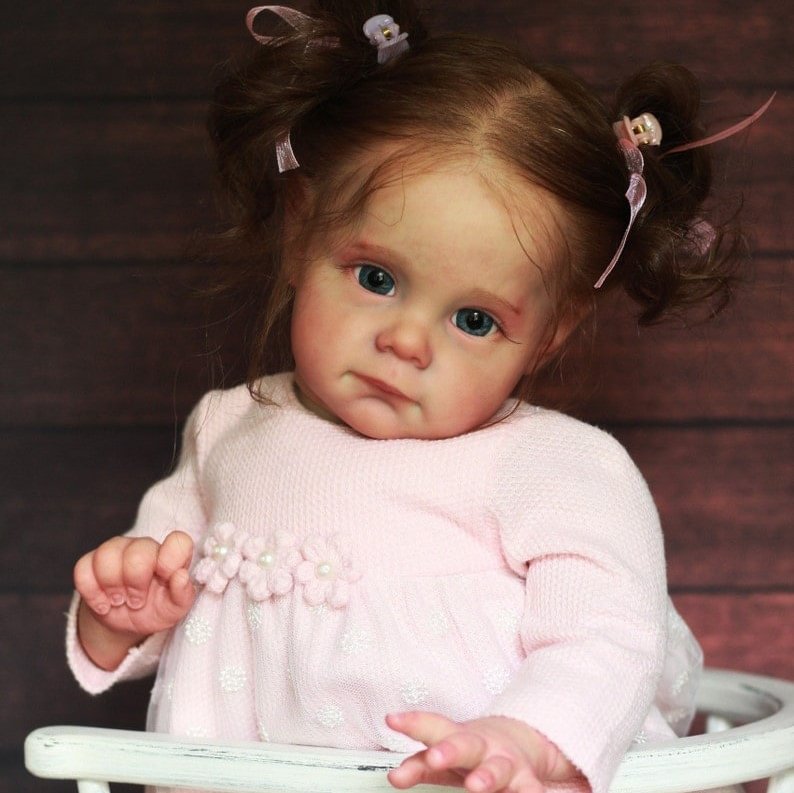 15'' Lifelike Soft Soft Body Baby Dolls, Weighted Soft Body Reborn Toddler Baby Girl Audrey with "Heartbeat" and Coos